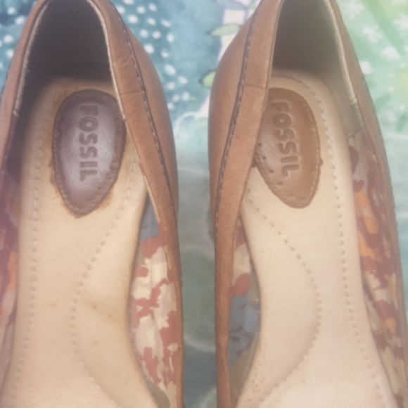 Fossil leather pumps with chunky stacked heel - Picture 3 of 12